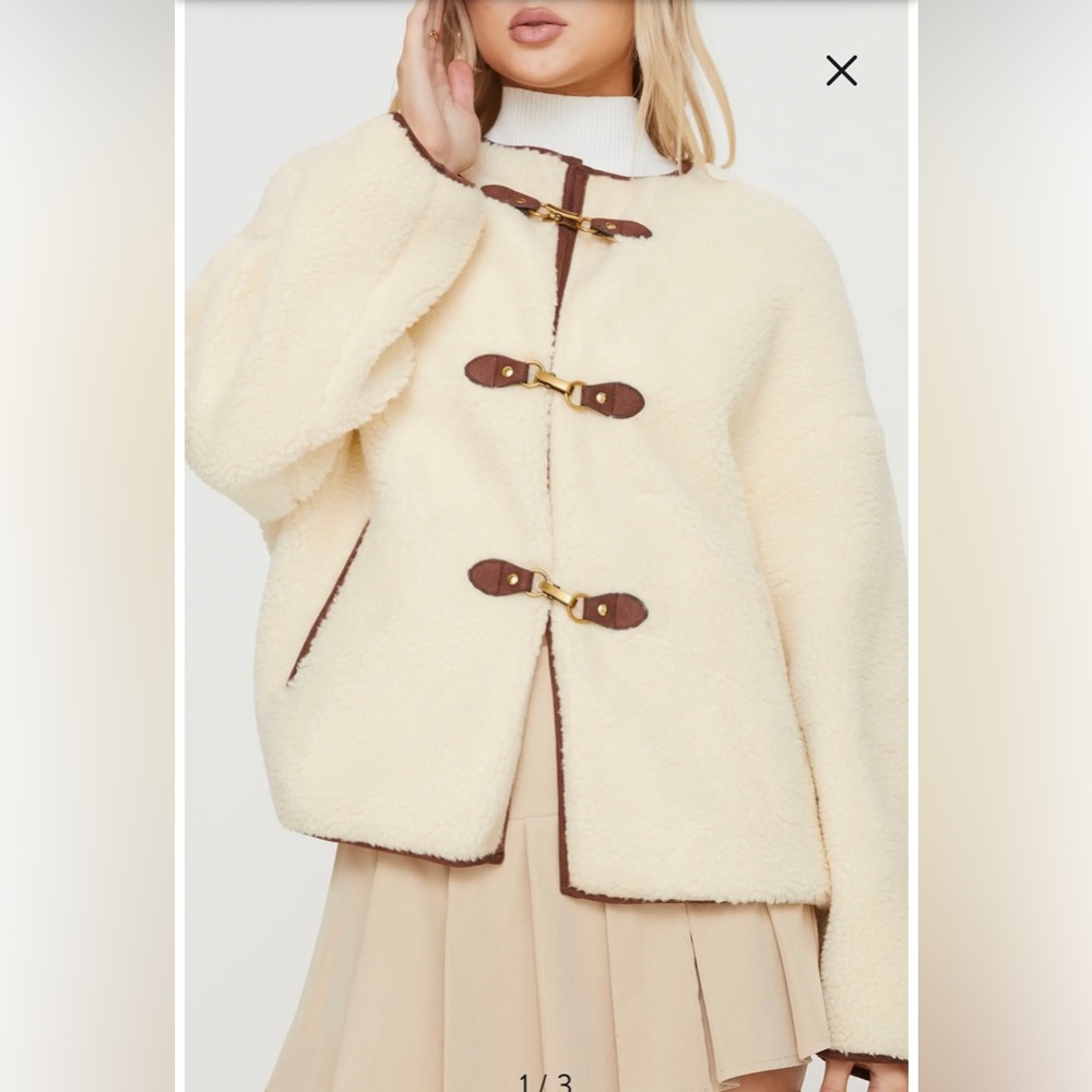 Princess Polly Cream Toggle Closure Jacket